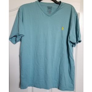 Polo R Lauren Women's Medium T-Shirt Tee V-Neck Bl